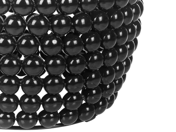 Sidebord Svart Jern Plast 32 x 32 x 51 cm Oval form Dekorativt Moderne Småbord Nattbord Stue