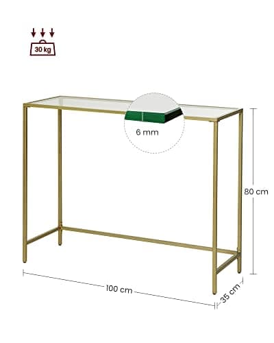VASAGLE -CONSOL -PÖYTÄ, TÄYTYTÄ LASIPÖYTÄ, MODERNIN SOFA, JÄLKEEN