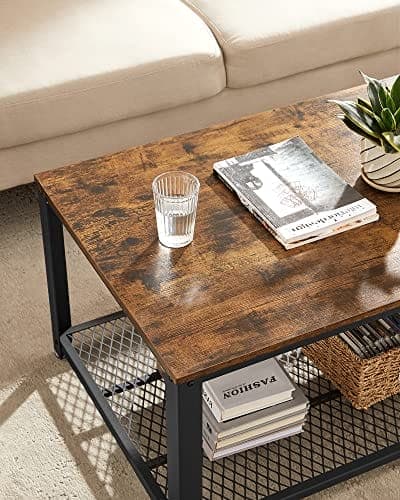 VASAGLE Soffbord, Cocktailbord, Lätt att montera, Rustik Brun