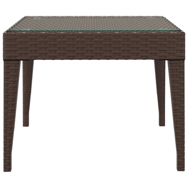 vidaXL sidebord 50x50x38 cm polyrattan og hærdet glas brun