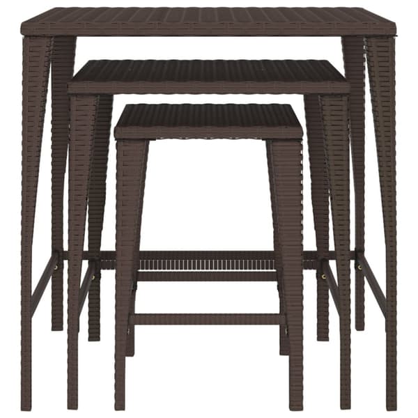 vidaXL Stablebord 3 stk brun polyrotting