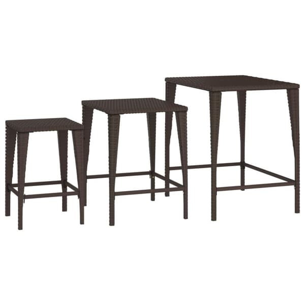 vidaXL Stablebord 3 stk brun polyrotting