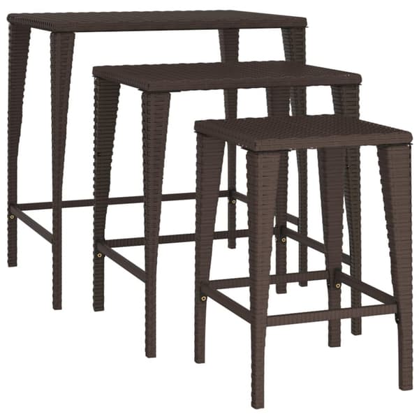 vidaXL Stablebord 3 stk brun polyrotting