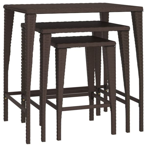 vidaXL Stablebord 3 stk brun polyrotting