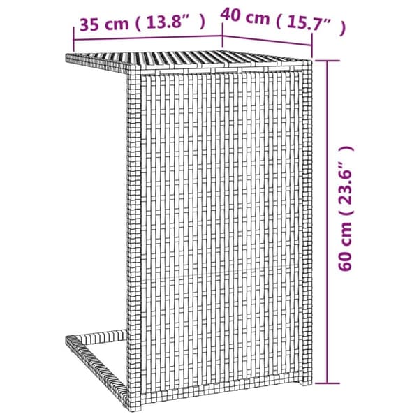 vidaXL C-sidobord brunt 40x35x60 cm konstrotting