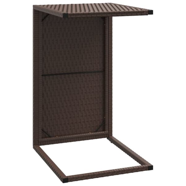 vidaXL sidebord 40x35x60 cm C-formet polyrattan brun