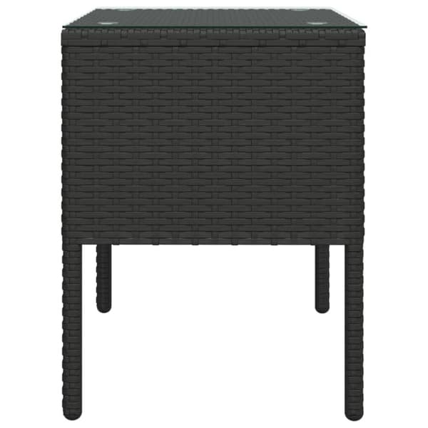 vidaXL Sidebord svart 53x37x48 cm polyrotting og herdet glass