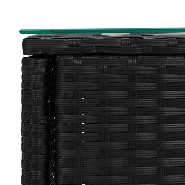 vidaXL Sidebord svart 53x37x48 cm polyrotting og herdet glass