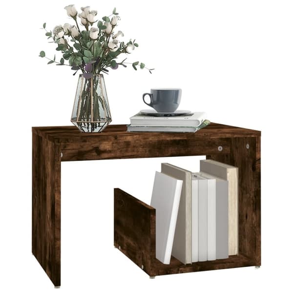 vidaXL sidebord 59x36x38 cm konstrueret træ røget egetræsfarve