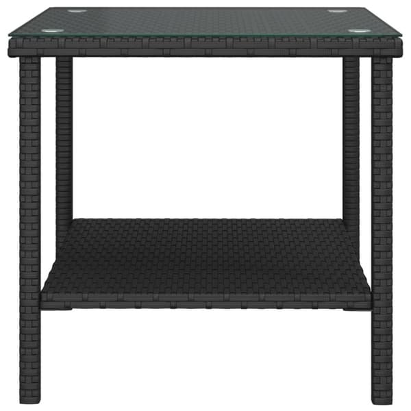 vidaXL Sidebord svart 45x45x45 cm polyrotting og herdet glass