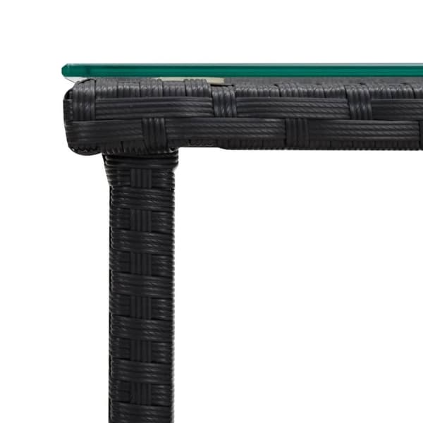 vidaXL Sidebord svart 45x45x45 cm polyrotting og herdet glass