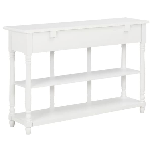 vidaXL konsolbord 110x30x76 cm konstrueret træ hvid