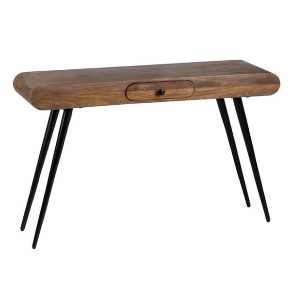 Konsol LIVU Sort Natur Jern Mangotræ 117 x 36,5 x 75 cm