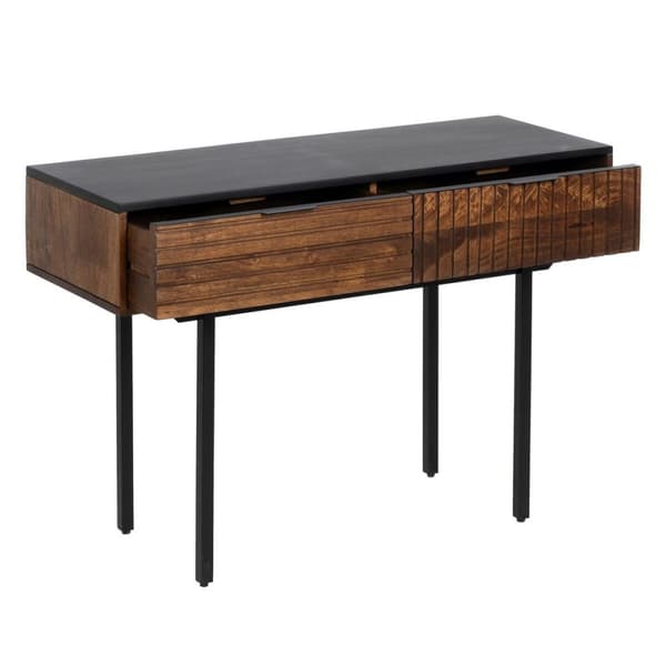 Konsol ABNER Brun Sort Metal Jern Mangotræ 110 x 40 x 76 cm