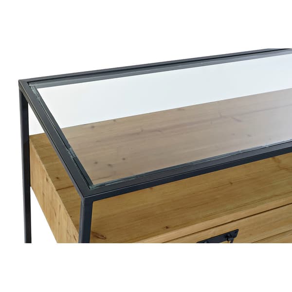 Konsol DKD Home Decor 8424001831234 Sort Multifarvet Lys brun Metal Krystal Gran 120 x 40 x 76 cm