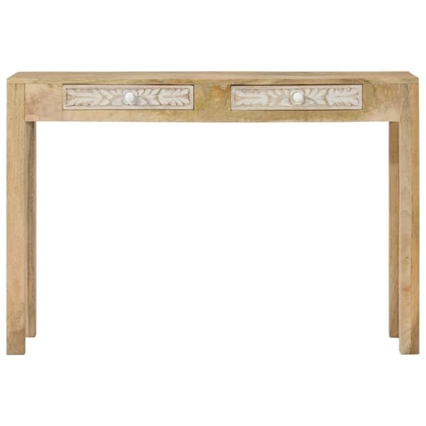 vidaXL konsolbord 110x30x75 cm massivt mangotræ afbleget