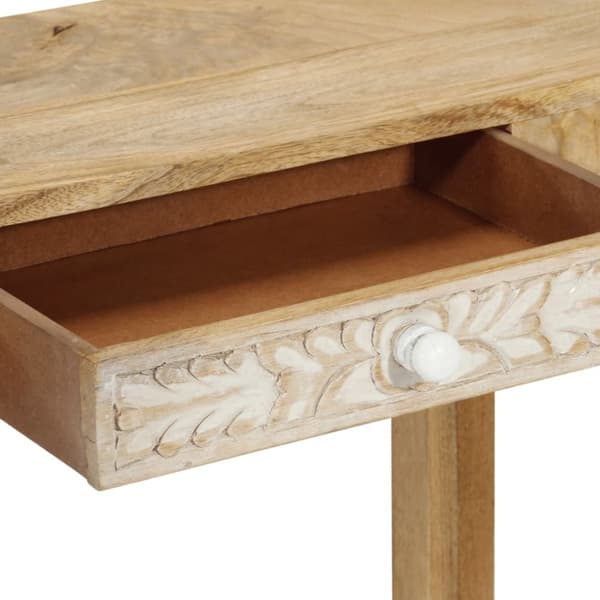 vidaXL konsolbord 110x30x75 cm massivt mangotræ afbleget