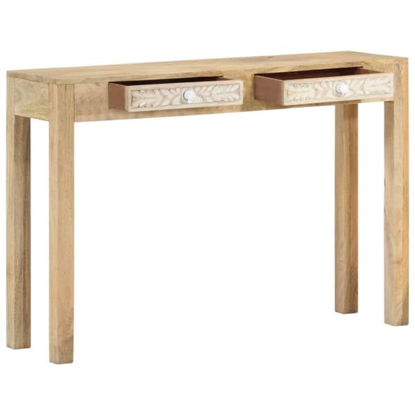 vidaXL konsolbord 110x30x75 cm massivt mangotræ afbleget