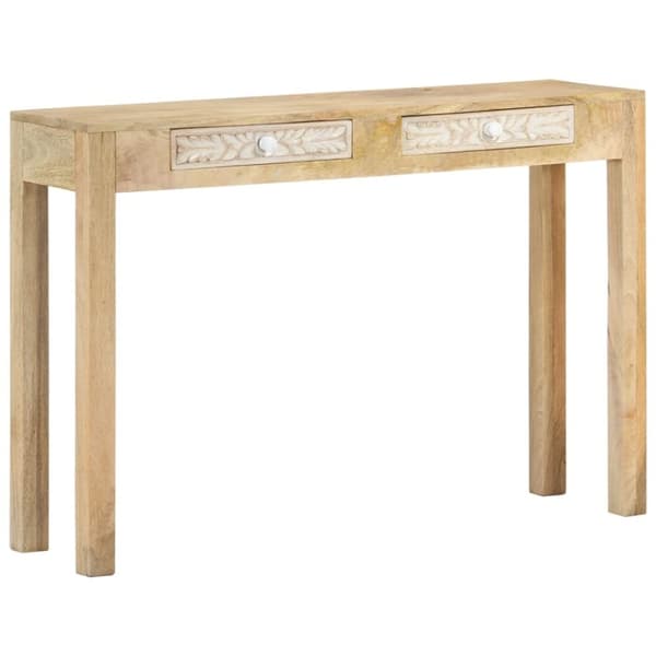 vidaXL konsolbord 110x30x75 cm massivt mangotræ afbleget