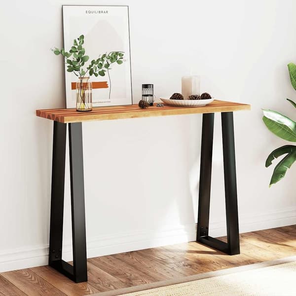 vidaXL konsolbord med naturlig kant 110x35x80 cm massivt akacietræ