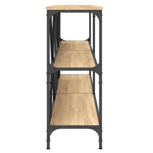 vidaXL konsolbord 200x30x75 cm konstrueret træ og jern sonoma-eg