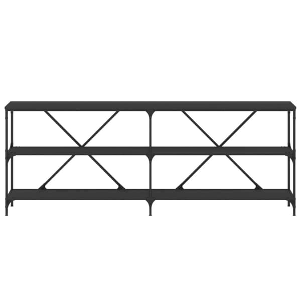 vidaXL Konsolbord svart 200x30x75 cm konstruerat trä och järn