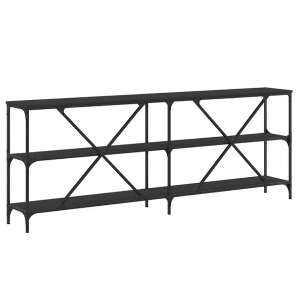 vidaXL Konsolbord svart 200x30x75 cm konstruerat trä och järn