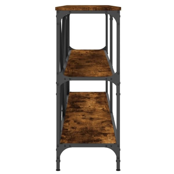 vidaXL Konsolbord rökfärgad ek 160x30x75 cm konstruerat trä och järn