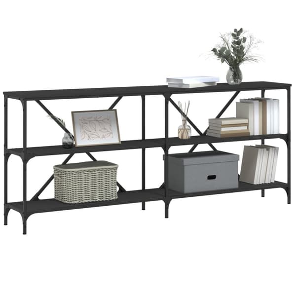 vidaXL konsolbord 180x30x75 cm konstrueret træ og jern sort