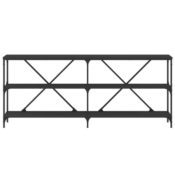 vidaXL konsolbord 180x30x75 cm konstrueret træ og jern sort