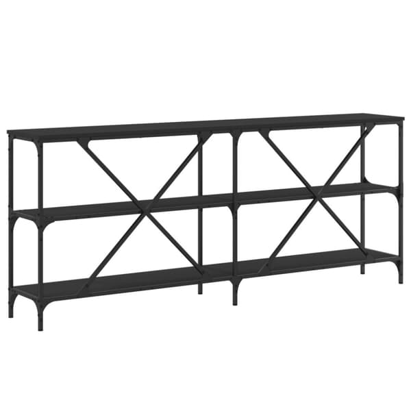 vidaXL konsolbord 180x30x75 cm konstrueret træ og jern sort