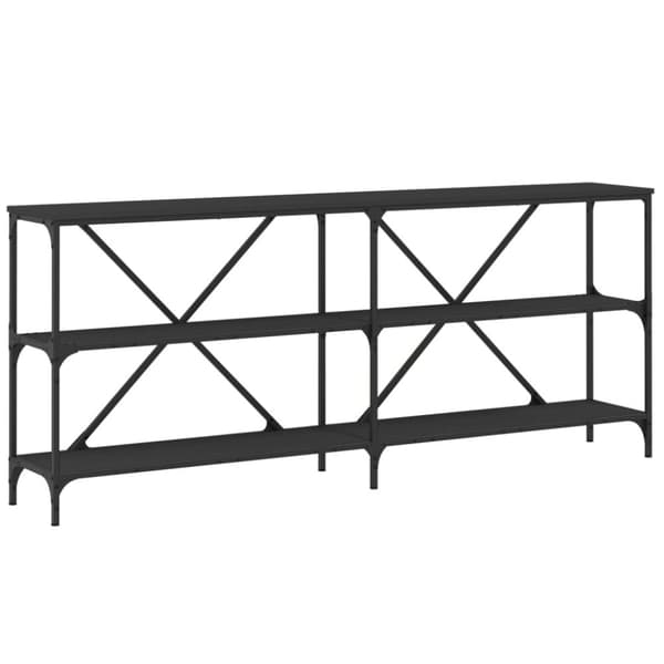 vidaXL konsolbord 180x30x75 cm konstrueret træ og jern sort