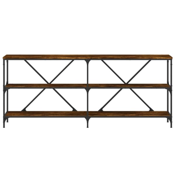 vidaXL konsolbord 180x30x75 cm konstrueret træ og jern røget sonoma-eg