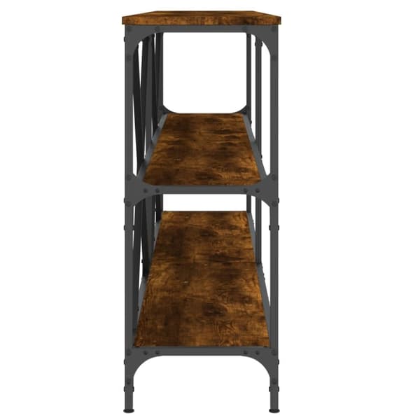 vidaXL konsolbord 180x30x75 cm konstrueret træ og jern røget sonoma-eg