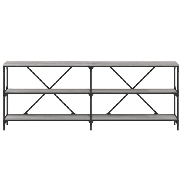 vidaXL konsolbord 200x30x75 cm konstrueret træ og jern grå sonoma-eg