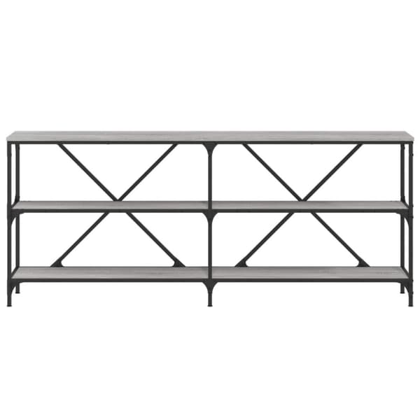 vidaXL konsolbord 180x30x75 cm konstrueret træ og jern grå sonoma-eg