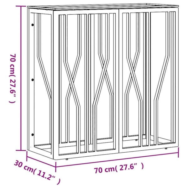 vidaXL konsolbord 70x30x70 cm rustfrit stål og glas guldfarvet
