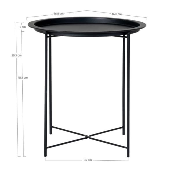 444243 House Nordic Anne Sidobord 47 cm Runt Svart