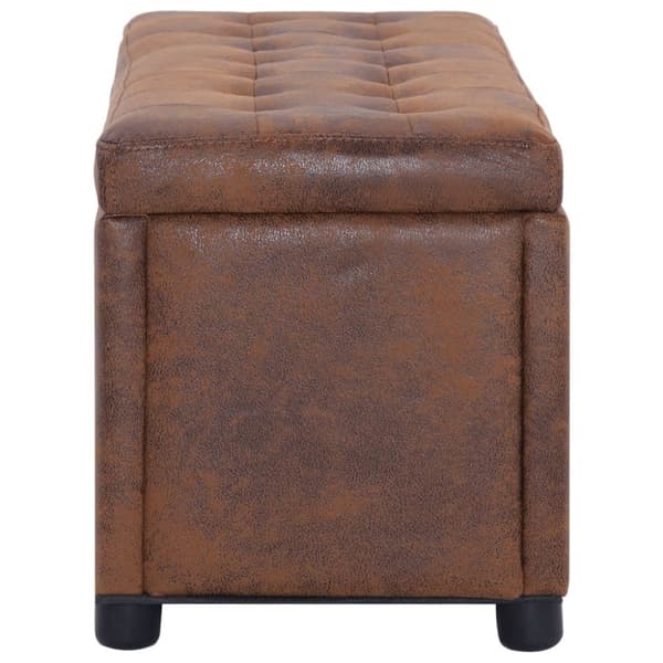 Ottoman med förvaring 87,5 cm brun konstmocka