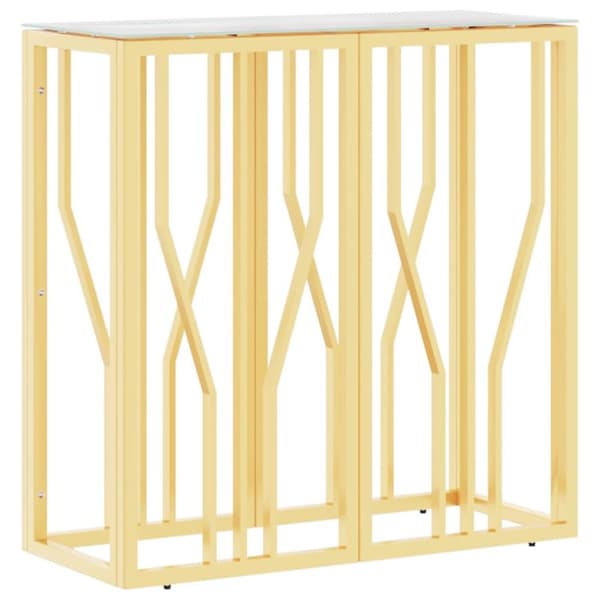 vidaXL Avlastningsbord guld 70x30x70 cm rostfritt stål och glas