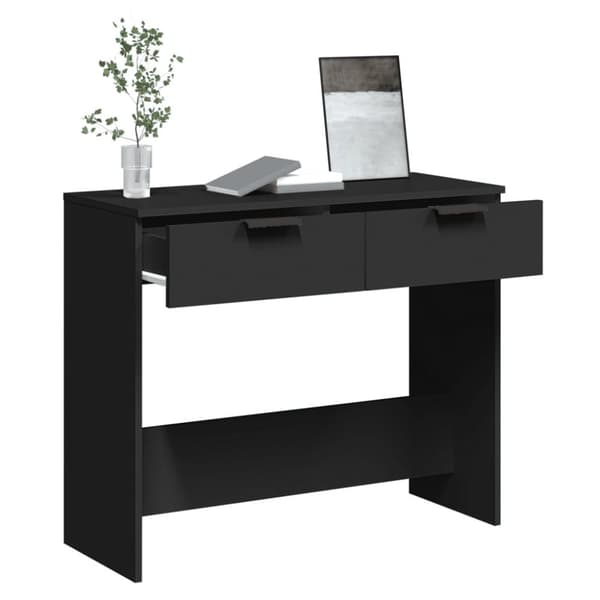 vidaXL Konsolipöytä musta 90x36x75 cm tekninen puu
