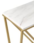 Miniatyrbillede 5 af 6: Konsolbord Guld Metal Hvid 100 x 30 cm Moderne Smal Konsol Marmor Effekt Bord til Entre