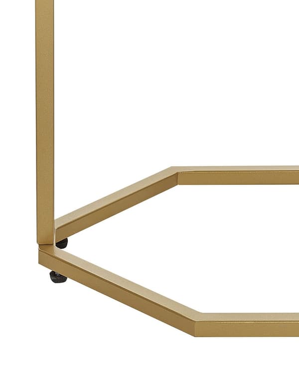 Konsolbord Guld Metal Hvid 100 x 30 cm Moderne Smal Konsol Marmor Effekt Bord til Entre