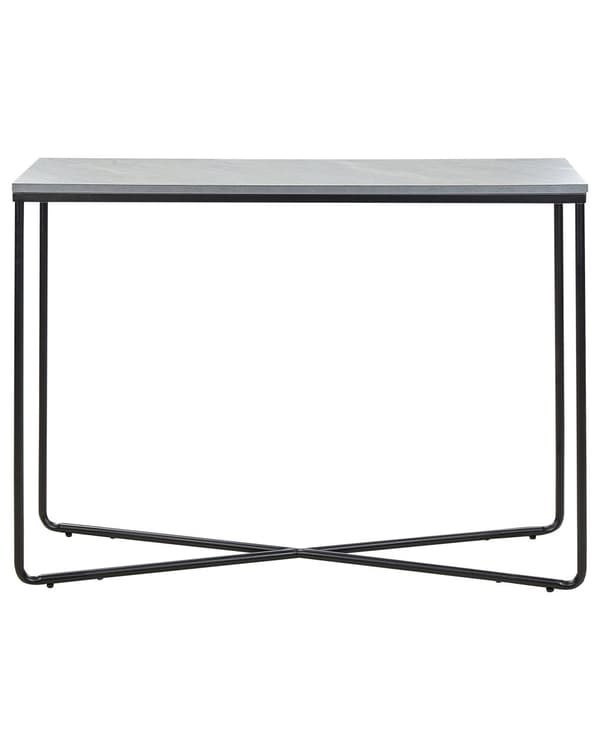 Konsolbord Grå Metal Hvid 110 x 31 cm Moderne Smal Konsol Beton Effekt Bord til Entre
