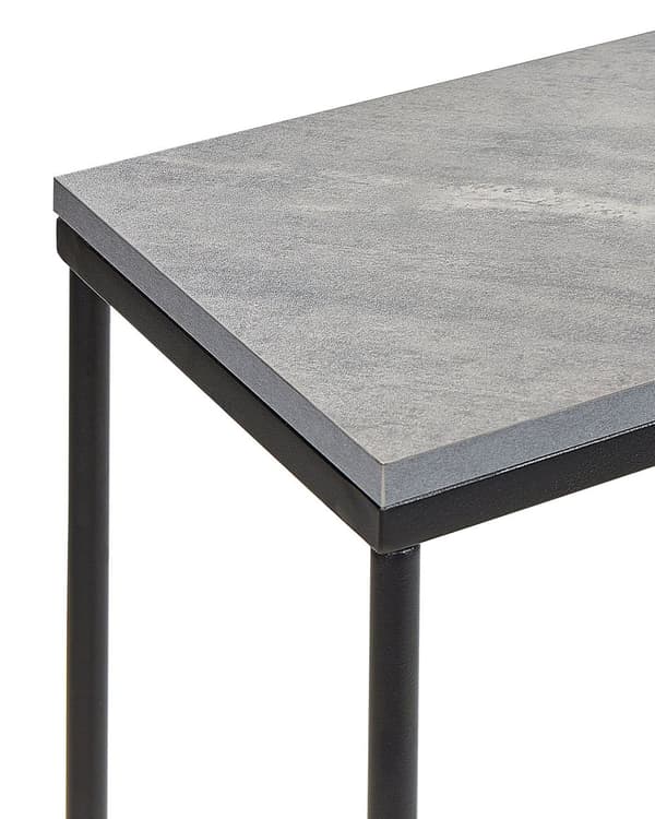 Konsolbord Grå Metal Hvid 110 x 31 cm Moderne Smal Konsol Beton Effekt Bord til Entre