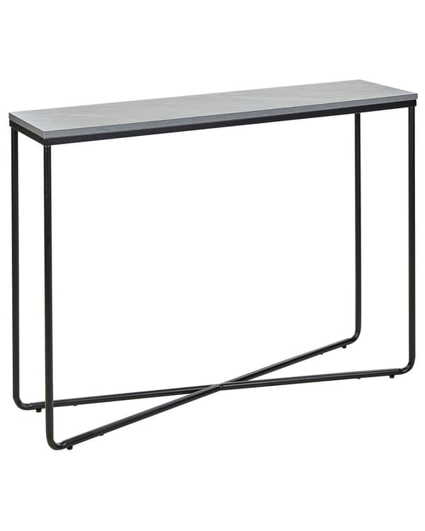 Konsolbord Grå Metal Hvid 110 x 31 cm Moderne Smal Konsol Beton Effekt Bord til Entre