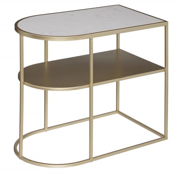 Kaffebord "Paige" Guld Metall &amp; Marmor Atmosphera