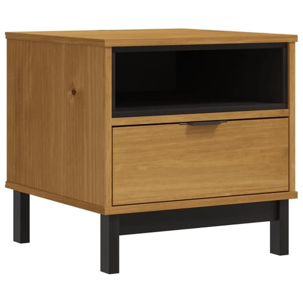 vidaXL Sidebord FLAM 50x50x50 cm heltre furu
