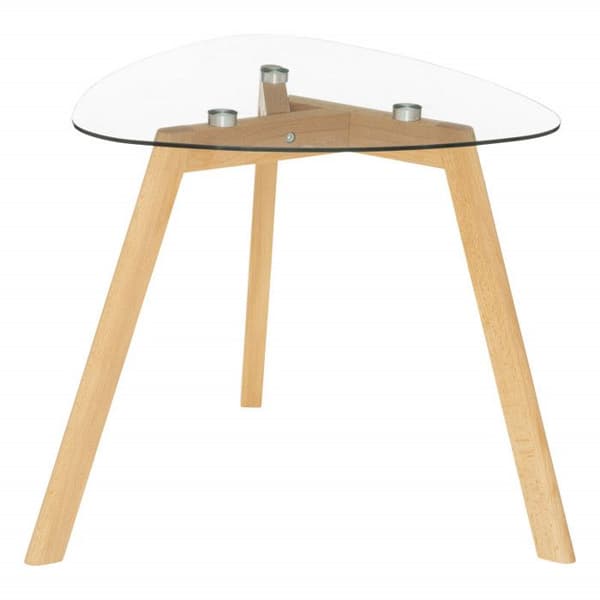 Set med 2 st "Thalie" häckande soffbord Trä &amp; Atmosfäriskt härdat glas