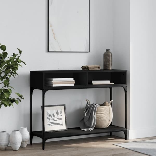 vidaXL konsolbord 100x30,5x75 cm konstrueret træ sort